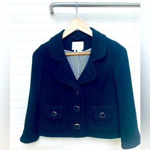 Kate Spade darling black blazer with enamel buttons with 3 quarter sleeve